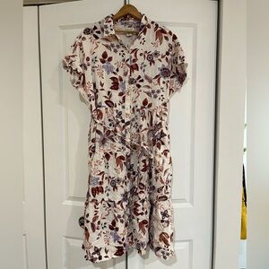 Rachel Zoe Linen Printed Dress, Size L